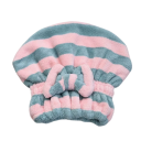 Ručník na vlasy ve formě čepice pruhovaný 25 x 27 cm fleece rychleschnoucí savý turban na vlasy pro použití po koupání i sprchování 3