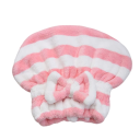 Ručník na vlasy ve formě čepice pruhovaný 25 x 27 cm fleece rychleschnoucí savý turban na vlasy pro použití po koupání i sprchování 2