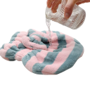 Ručník na vlasy ve formě čepice pruhovaný 25 x 27 cm fleece rychleschnoucí savý turban na vlasy pro použití po koupání i sprchování 6