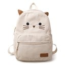 Rucsac damă cu pisici 38 x 28 x 11 cm cu urechi și fața pisicii brodată, cu buzunar interior pentru laptop și buzunar mare frontal cu fermoar 1