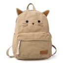 Rucsac damă cu pisici 38 x 28 x 11 cm cu urechi și fața pisicii brodată, cu buzunar interior pentru laptop și buzunar mare frontal cu fermoar 6