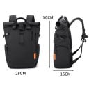 Rucsac de călătorie pentru laptop de 15,6 inch Rolltop cu extensie de volum 20-25 l Oxford rezistent la apă 28 x 15 x 50 cm Pentru călătorii 4