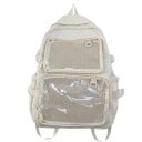 Rucsac de damă la modă 44 x 13 x 30 cm Rucsac școlar și de excursie cu buzunare transparente cu fermoar Curele de umăr ajustabile Capacitate 8