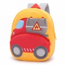 Rucsac galben pentru copii 26 x 24 x 10 cm cu motiv de camion cisternă roșu și cisternă gri cu două buzunare cu fermoar și bretele gri 5