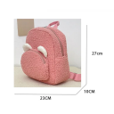 Rucsac mini de pluș 27 x 23 x 10 cm cu urechi de urs Buzunar frontal cu fermoar Rucsac drăguț pentru copii Rucsac moale pentru excursii și grădiniță 2