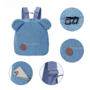 Rucsac mini de pluș 27 x 28 x 13 cm cu urechi de urs Buzunar frontal cu fermoar Material moale de pluș Rucsac pentru copii Accesoriu drăguț 3