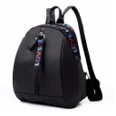 Rucsac mini pentru femei 24 x 14 x 27 cm poliester Oxford pe umăr rucsac negru cu inscripții LOVE în linie mai multe buzunare cu fermoar 2