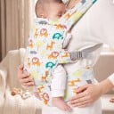 Rucsac pentru bebeluși 4 în 1 Curele de umăr ajustabile Centură lombară lată Material ușor și moale Cu animale colorate Pentru plimbări 3