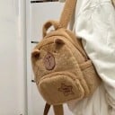 Rucsac pentru copii în formă de capibară cu blană 30 x 24 x 10 cm Rucsac drăguț pentru copii Design moale și drăgălaș Curele reglabile Excursie 2
