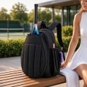 Rucsac pentru rachetă de tenis cu compartiment pentru încălțăminte și buzunar pentru sticlă 45 x 32 x 13,5 cm Matlasat Sportiv și de călătorie 10