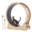 Rueda de ejercicio para gatos de madera con alfombra desmontable diámetro 91 cm ancho de carrera 26 cm 910 x 318 x 970 mm para gatos medianos 1