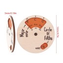 Rueda de quintas de madera 12 cm x 5 mm Rueda de acordes musicales para teoría y enseñanza Herramienta de aprendizaje melódica portátil para músicos 2