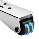 Ruedas de muebles giratorias de 40 mm con placa de montaje, altura de montaje de 45 mm, distancia entre agujeros de 32 mm, plateadas, para muebles y cajas 5