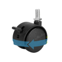 Ruedas giratorias con rosca y freno 30×40×62 mm, montaje en espiga roscada, color negro, para muebles de oficina y sillas 5