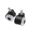 Ruedas giratorias para silla con vástago de 50 mm, set de 5 unidades, acero y goma, diámetro del vástago 11 mm, negro, ruedas de repuesto para sillas de oficina 4
