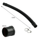 Rugalmas tömlő akváriumhoz 25 mm x 0,3 m belépő és kilépő vízvezeték tömlő csatlakozókkal fekete szűréshez és szivattyúhoz 2