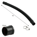 Rugalmas tömlő akváriumhoz 25 mm x 1 m belépő és kimenő vízvezeték tömlő csatlakozókkal fekete szűréshez és szivattyúhoz 3