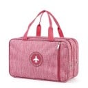 Ruime reiscosmetica tas met twee handvatten Twee vakken met rits Druk met vliegtuigmotief Oxfordstof Afmetingen 20 x 16 x 33 cm 4