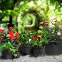 Rund blomsterpotte lavet af ikke-vævet stof 2