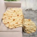 Rund flanellfilt tortilla 180 cm Ljus beige mexikansk platta taco Extra stor värmande filt för säng soffa familjeavkoppling 3