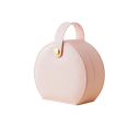 Rund mini smykkeskrin med organizer til ringe og halskæder 9 × 10 × 5 cm i kunstlæder farvet opbevaringsboks til små smykker 2