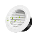Rund ventilationsåbning 150 mm 192x70x145 mm Justerbart plastgitter ABS Lamellåg til væg og loft Holdbart ventilationsgitter til indendørs brug 3