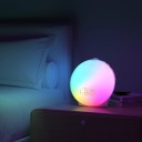 Runder Lichtwecker mit Sonnenaufgangs- und Sonnenuntergangssimulation FM Radio 7 Wecktöne 7 Lichtfarben 2 Wecker USB-Port Weiß Für das Schlafzimmer 2