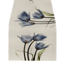 Runner in lino con motivo di tulipani stile rustico contadino 33 × 183 cm decorazione da tavolo in lino per la cucina 3
