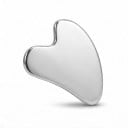 Ruostumaton Gua Sha -levy sydämen muotoisena 6 x 4,1 cm Ruostumattomasta teräksestä valmistettu hierontaraspin Hopea Kasvojen, kaulan ja kehon 3