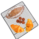 Ruostumattomasta teräksestä valmistettu jäähdytysritilä 27,8 x 25,5 cm Tippajäähdytysritilä tarttumattomalla pinnoitteella paistamiseen, grillaamiseen 2