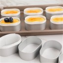 Ruostumattomasta teräksestä valmistettu soikea leivinvuoka uudelleenkäytettävä kakkuvuoka Ruostumattomasta teräksestä valmistettu soikea kakkuvuoka 6,4 x 4,2 x 2,3 cm 10 kpl 2