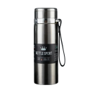 Ruostumattomasta teräksestä valmistettu termospullo 1000 ml, kaksiseinäinen tyhjiöeristetty termospullo kuumille ja kylmille juomille, kestävä matkatermos, jossa vuotamaton kansi 8