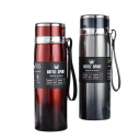 Ruostumattomasta teräksestä valmistettu termospullo 1000 ml, kaksiseinäinen tyhjiöeristetty termospullo kuumille ja kylmille juomille, kestävä matkatermos, jossa vuotamaton kansi 2