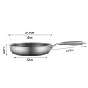 Rustfri stålpande 28 cm med en højde på 6,4 cm og et håndtag i rustfrit stål 2