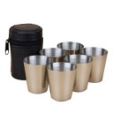 Rustfrit stål shotglas med etui, 6 stk. 1