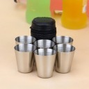 Rustfrit stål shotglas med etui, 6 stk. 2