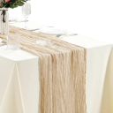 Rustieke tafelkleed van linnen semi-transparante gaasstof 90x300 cm Polyester decoratief tafelkleed voor bruiloften banketten vrijgezellenfeesten feestelijke tafels 9