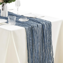 Rustieke tafelkleed van linnen semi-transparante gaasstof 90x300 cm Polyester decoratief tafelkleed voor bruiloften banketten vrijgezellenfeesten feestelijke tafels 5