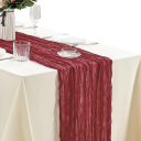 Rustikální ubrus z plátěné poloprůhledné gázové tkaniny 40x275 cm Polyesterový dekorativní ubrus na svatbu banket večírek rozlučku 9