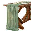 Rustikální ubrus z plátěné poloprůhledné gázové tkaniny 40x275 cm Polyesterový dekorativní ubrus na svatbu banket večírek rozlučku 1