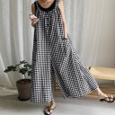 Rutig sommar jumpsuit för kvinnor 1