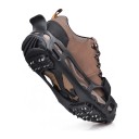 Rutschfeste Spikes für Schuhe 24 Edelstahlspitzen Größe M EU 37,5–41 Elastischer TPE Überzug mit Klettverschluss Schwarz 1 Paar für Eis und Schnee 3