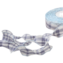 Ruudullinen koristeellinen nauha 2,5 cm pituus 91 cm Puuvilla-polyesterikankainen nauha aaltoilevalla reunalla Koristeellinen reuna 3