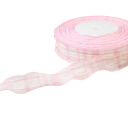 Ruudullinen koristeellinen nauha 2,5 cm pituus 91 cm Puuvilla-polyesterikankainen nauha aaltoilevalla reunalla Koristeellinen reuna 4