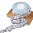 Ruudullinen koristeellinen nauha 4 cm pituus 91 cm Puuvilla-polyesterikangasnauha aaltoilevalla reunalla Koristeellinen reuna ompeluun 3