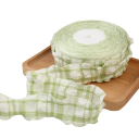 Ruudullinen koristeellinen nauha 4 cm pituus 91 cm Puuvilla-polyesterikangasnauha aaltoilevalla reunalla Koristeellinen reuna ompeluun 5
