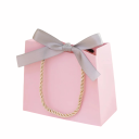 Růžová papírová dárková taška s barevnou mašlí 10,5x8,3x7,2 cm papír provázkové ucho dekorativní balení na dárky 2