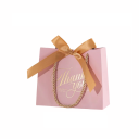 Růžová papírová dárková taška s nápisem děkuji ti a barevnou mašlí 10,5x8,3x7,2 cm provázkové ucho balení dárků 2