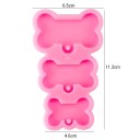 Růžová silikonová forma 3 kosti 11,2 x 6,5 cm na odlévání pryskyřice Výroba přívěsků klíčenek dekorací a originálních doplňků pro milovníky psů 1