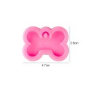 Růžová silikonová forma Kost 4,7 x 3,5 cm na odlévání z pryskyřice Výroba přívěsků klíčenek dekorací a originálních doplňků 2